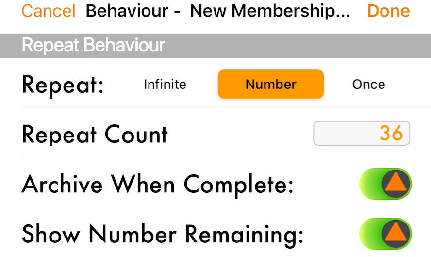 Repeat Behaviour Archive on Complete