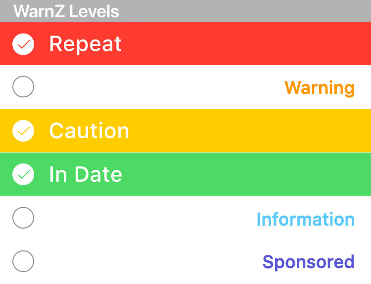 Adjusting WarnZ Periods