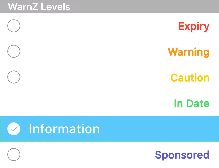 WarnZ Levels Information