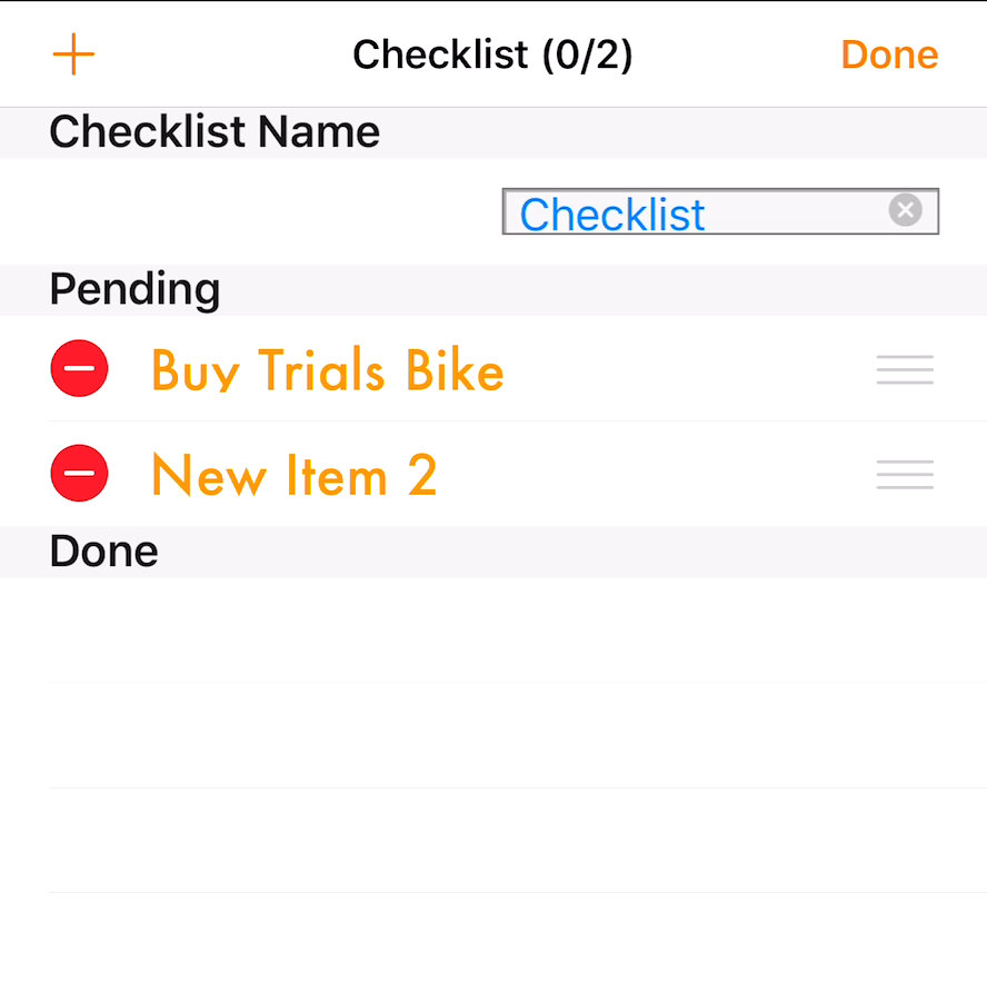 Edit Checklist Title