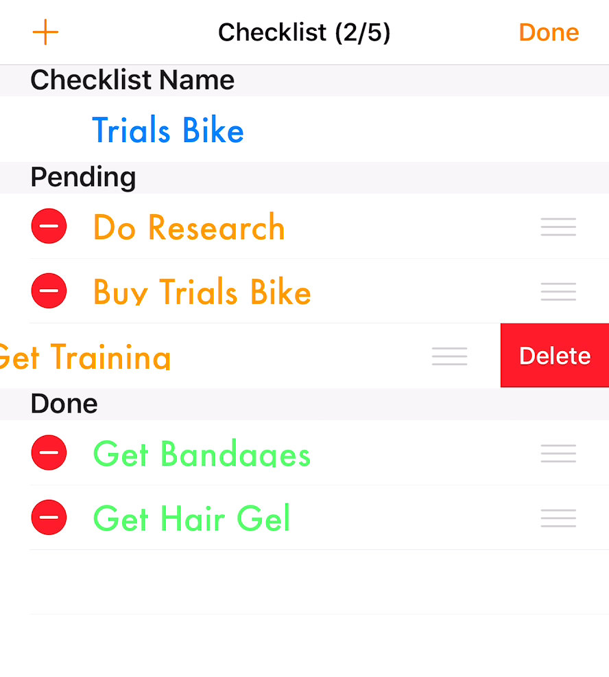 Delete checklist item in Edit Mode