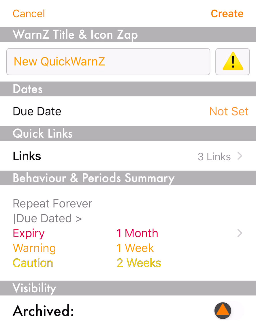 QuickWarnZ details page